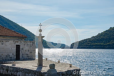 View from Our Lady of the Rocks, Kotor Bay, Montenegro Stock Photo
